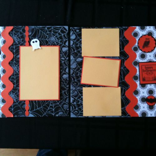 12x12 Halloween Pages we made at Scrapbook Club