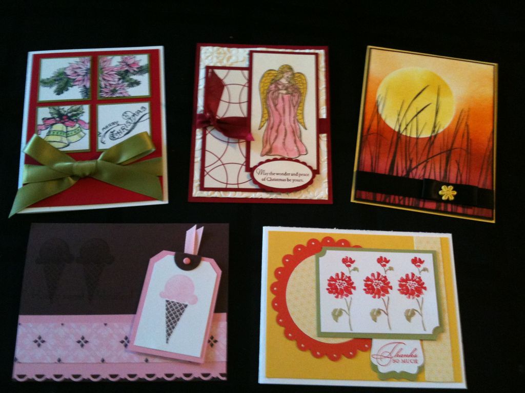 Some of the cards from a recent Stamp a Stack