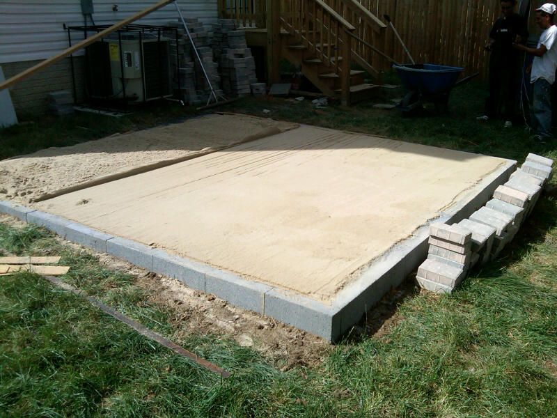 installing the foundation for a raised back yard p