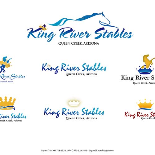 King River Thoroughbred Stables logo design.