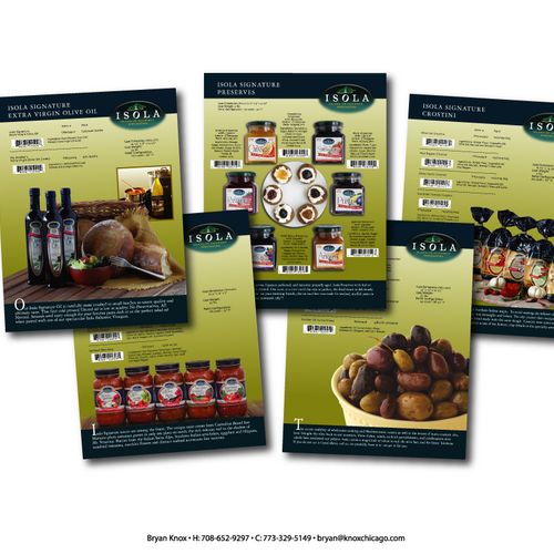 Isola Imports. Sales collateral design.