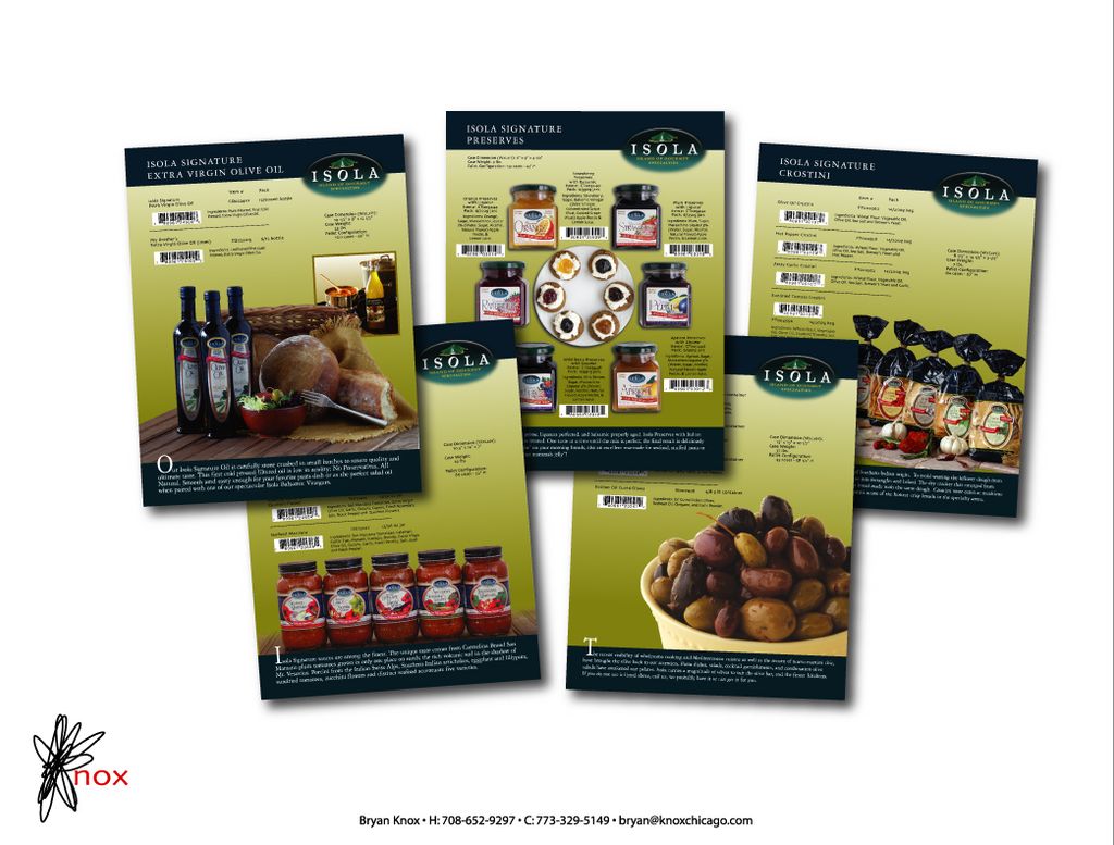 Isola Imports. Sales collateral design.