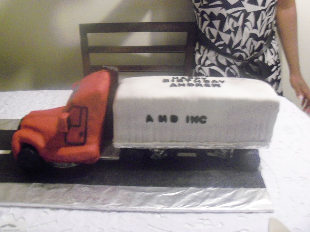 Tractor Trailer Truck Cake. The Trailer is Guyanes