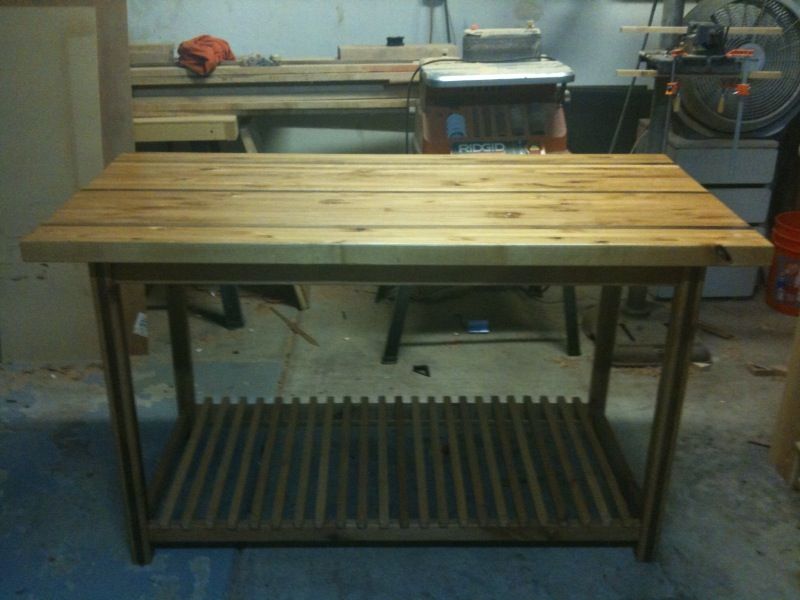 Butcher block table, Alder and Walnut