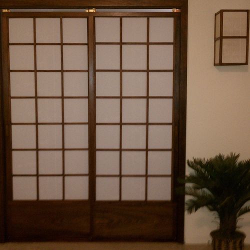 Japanese Shoji doors, mahogany