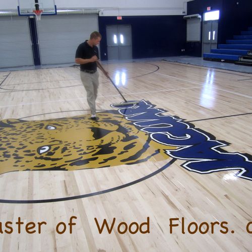 Gym wood Flooring installation, logo, painting cou