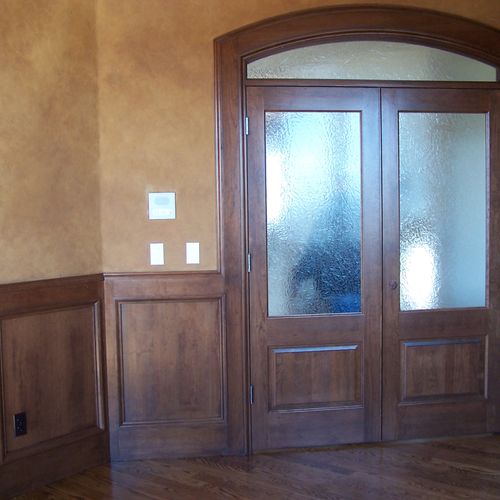 Wainscot wall in study