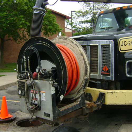 Vactor service when needed for parking lots or hi-