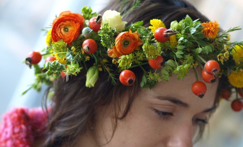 Fall inspired flower wreath.