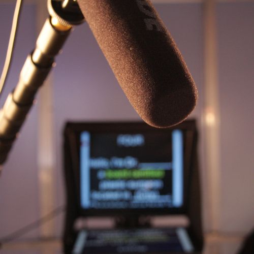 Microphone and teleprompter