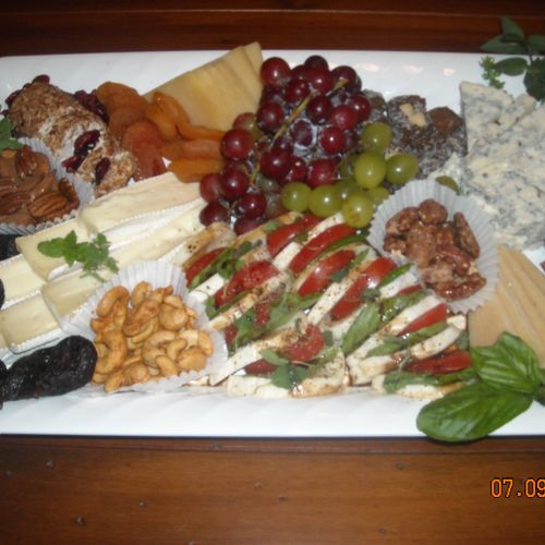Imported Cheese~Nuts~ Fresh 
 and Dried Fruit.