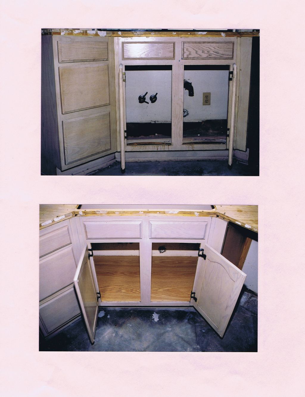 Repair of water damaged cabinet