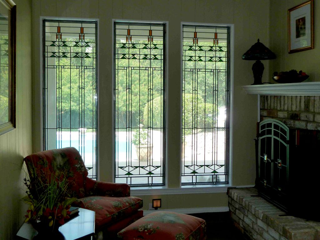 Stained Glass, Frank Lloyd Wright inspired in Nort