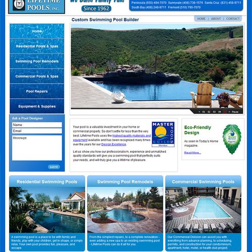 Swimming Pool Construction Web Design