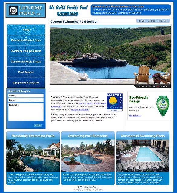 Swimming Pool Construction Web Design