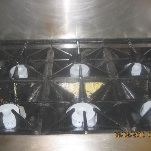 stove top unit after cleaning