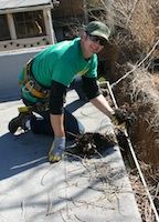 Brian cleaning a gutter in Aurora, Colorado