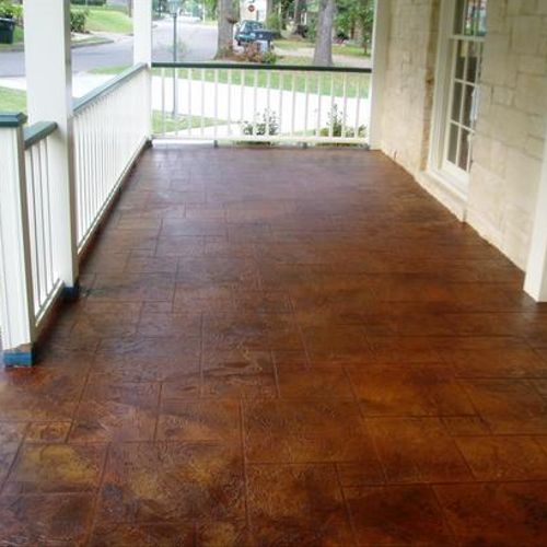 concrete overlay with staining