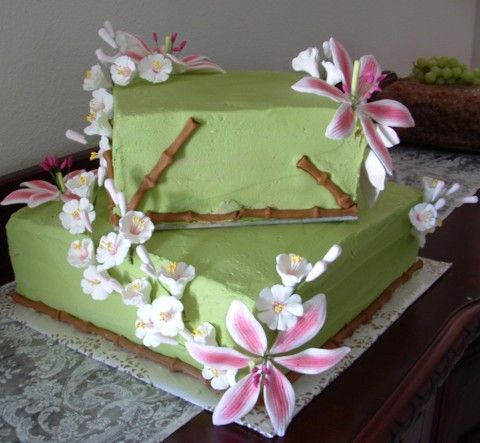 Bamboo Wedding Rehearsal Cake