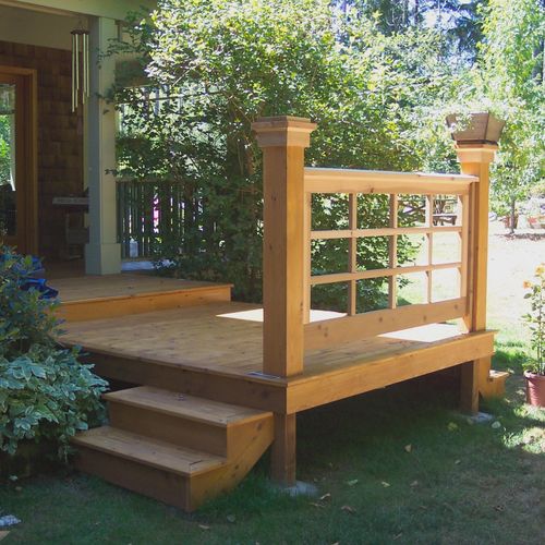 Cedar deck extension.