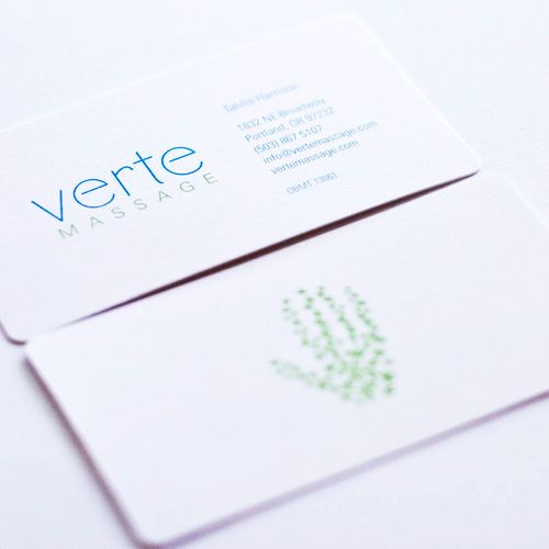 This identity was created for Verte Massage a Port