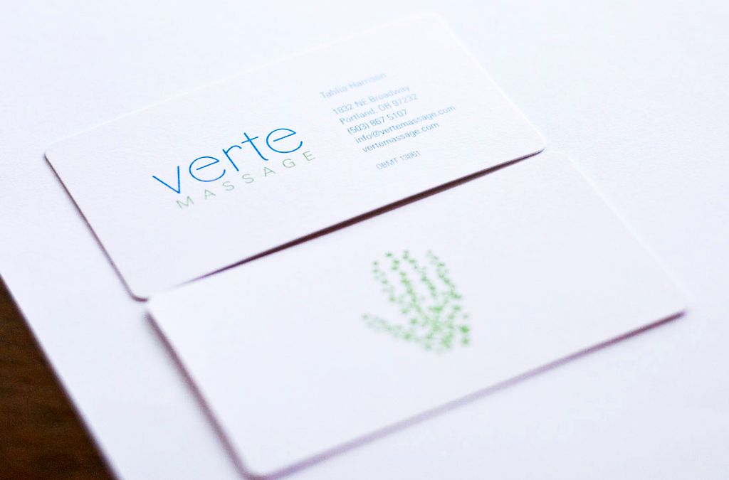 This identity was created for Verte Massage a Port