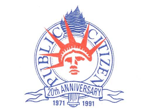 Indicia for Public Citizen 20th Anniversary