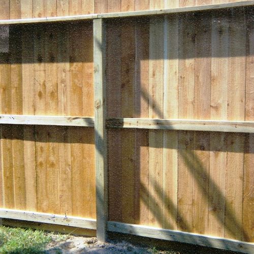 8' Cedar Fence with 6" Baseboard
