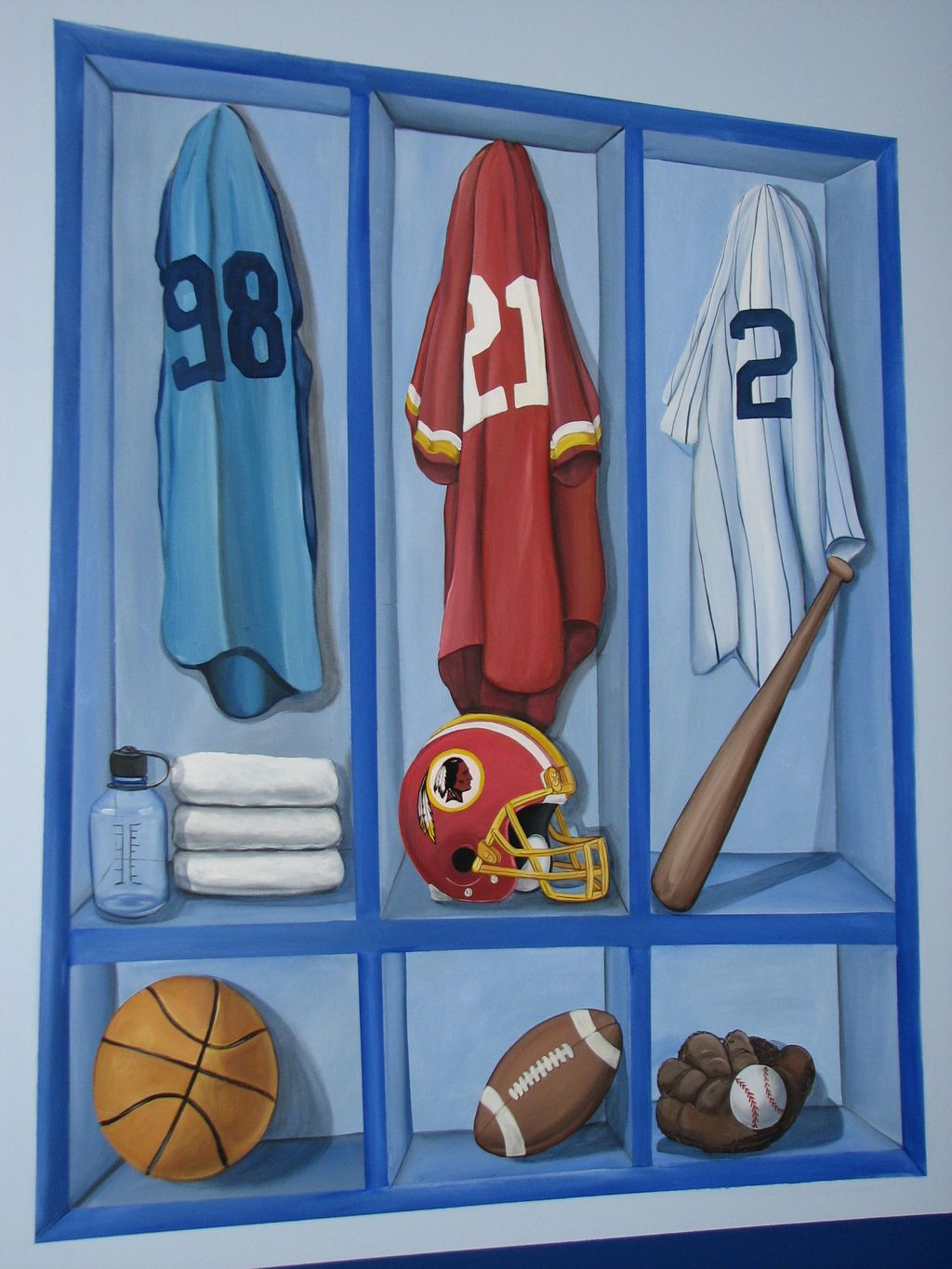 Faux/Trompe l'oeil Sports Locker for Boy's Bedroom