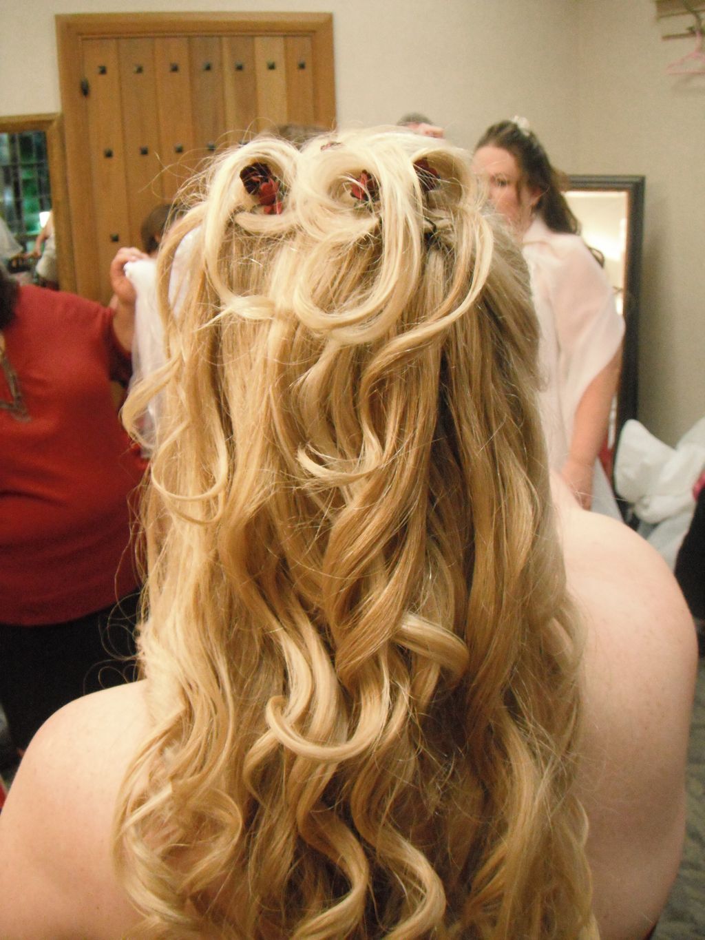 Bridesmaid hair...curled half up/half down
