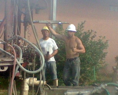 Nick and Tony installing 140 foot deep iron free i