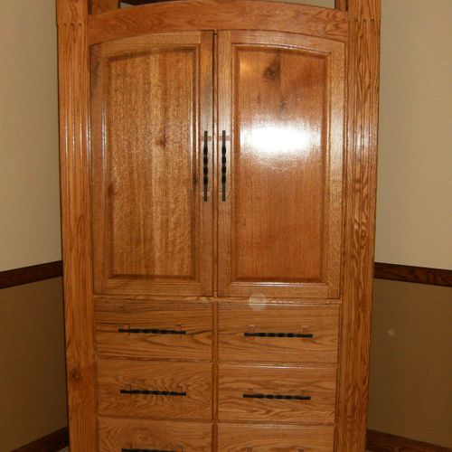 Custom made solid oak armoire 2009