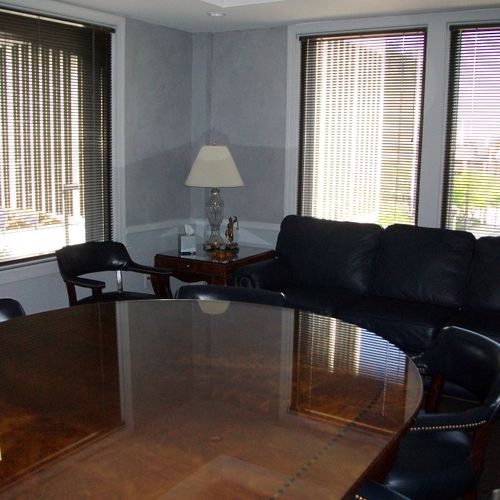 Grey leather finish for a Law Firm Conference Room