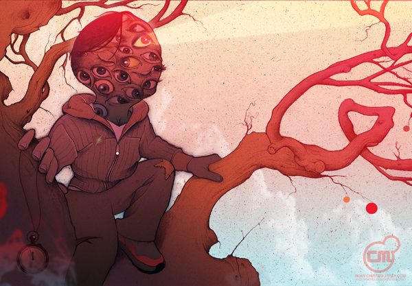 "Visionary" Mixed Media + Digital illustration