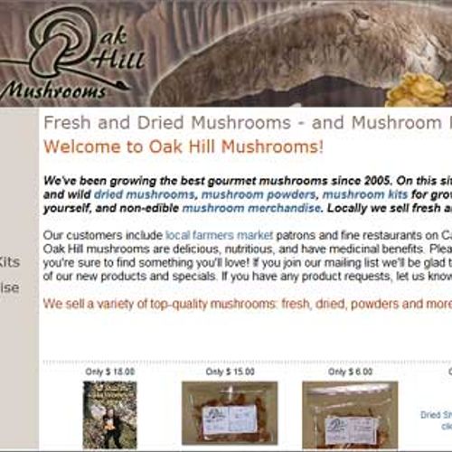 www.oakhillmushrooms.com  - eCommerce - selling dr