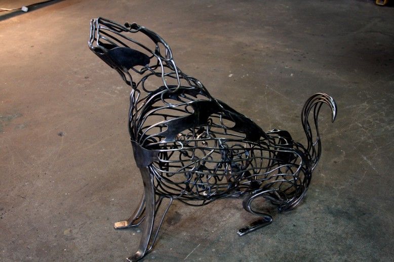 Sculpture created as a memorial displayed at a Hig