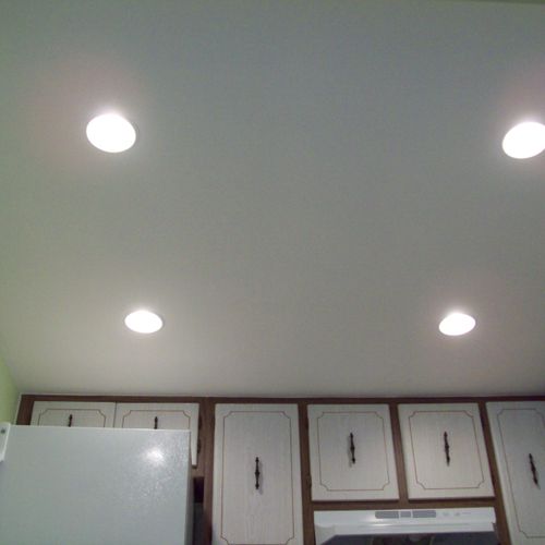 Completed Kitchen ceiling with new Highhat lights,