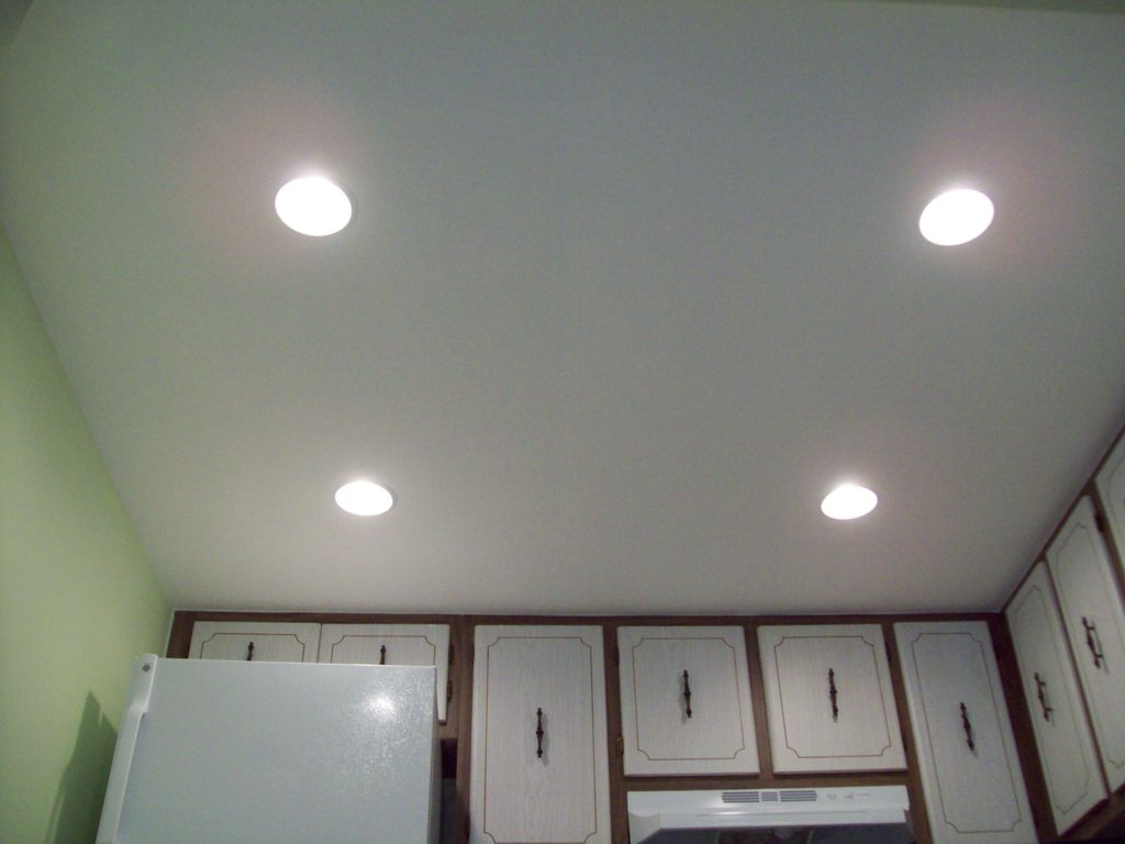 Completed Kitchen ceiling with new Highhat lights,