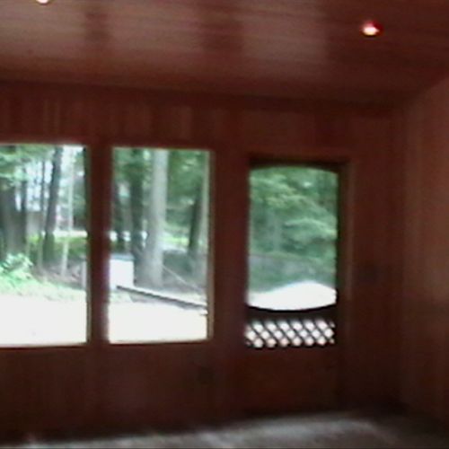 inside of porch done in prefinshed t&g fir