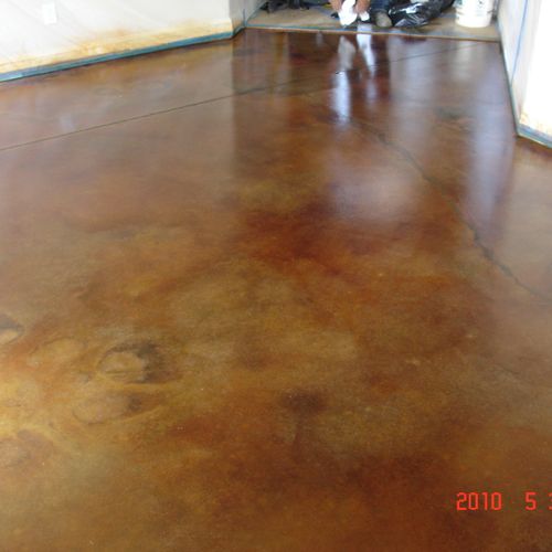 fast stain concrete indoors withsealer