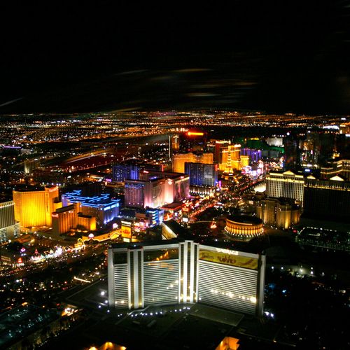 Shooting aerial photos over Las Vegas