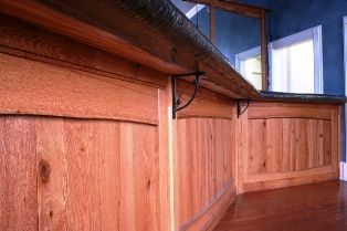 Custom wooden bar front