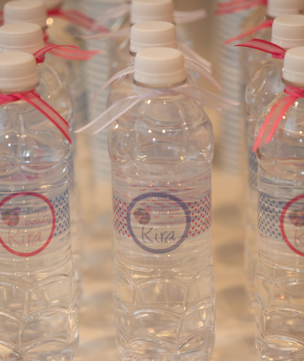 Custom party printables, such as water bottle labe