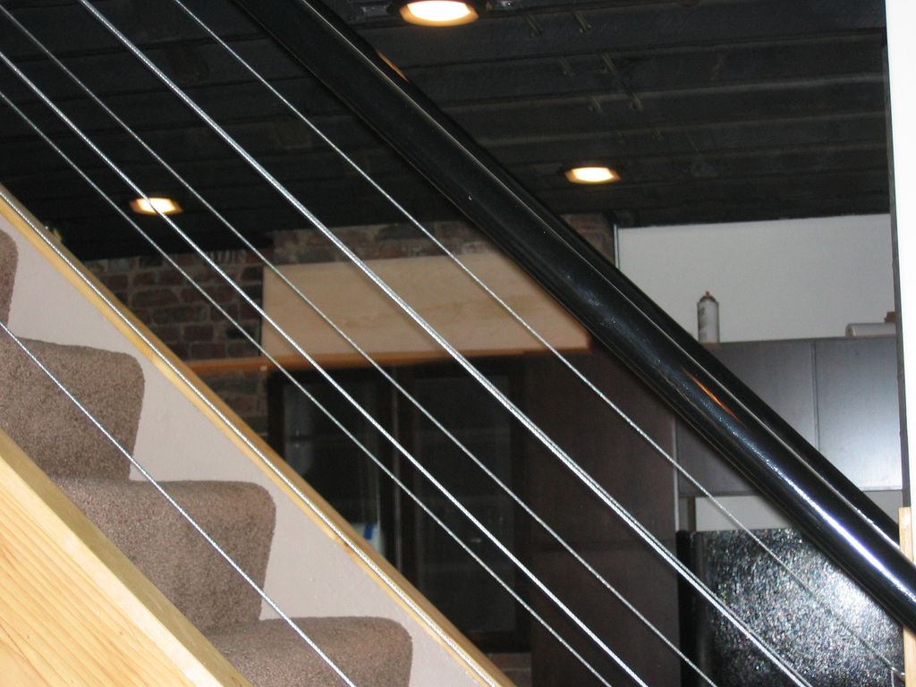 Cable railing in loft unit
