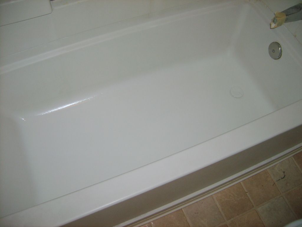 After Fiberglass Tub Repair and Reglaze