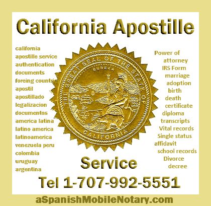 Fast Apostille Service Tel 1-707-992-5551
Legalize