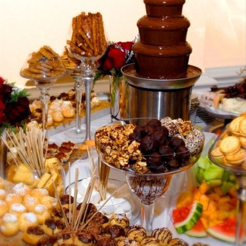 Dessert display with Chocolate fountain