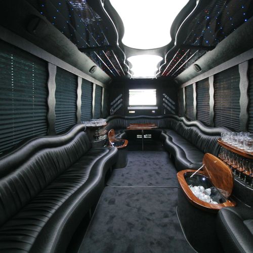 Interior of 30 passenger Limo Bus