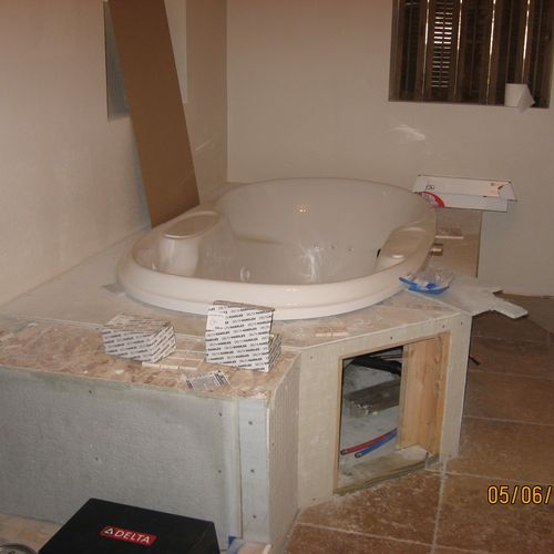 Complete. After jetted tub was installed