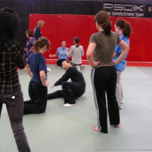 Sharon demonstrating a basic stand up with base as